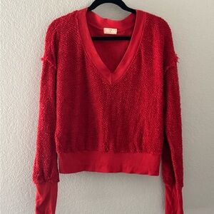 Anthropologie TLA Fuzzy Cozy V-neck Sweater